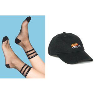 UNIF RARE New Sheer Varsity Socks/ACAB Hat Set One Size Bundle